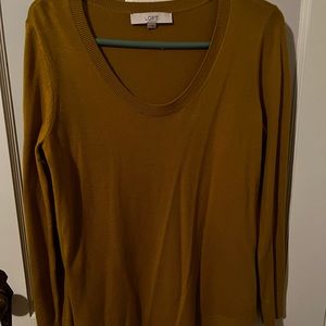 Loft mustard crew neck sweater, Size M